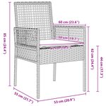 Ensemble de salle à manger de jardin 9 pièces avec coussins beige en poly rattan