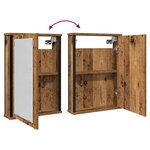 vidaXL Armoire à miroir de salle de bain vieux bois bois d'ingénierie