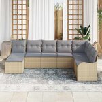 vidaXL Ensemble de canapé de jardin 8 Pièces beige et gris clair