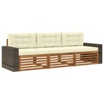 vidaXL Ensemble de canapés d'extérieur 3 pc Naturel et Crème Polyester