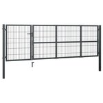vidaXL Portillon avec poteaux Acier 350 x 100 cm Anthracite