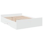 vidaXL Cadre de lit à tiroirs blanc 120x190 cm bois d'ingénierie