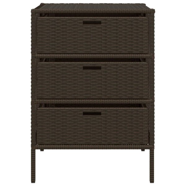 vidaXL Armoire de rangement de jardin marron 55x59x80cm résine tressée