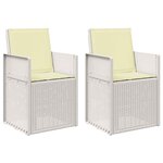 vidaXL Chaises de jardin salle à manger 2 Pièces Blanc et crème PP