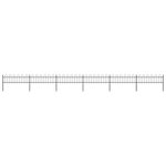 vidaXL Clôture de jardin avec dessus en cerceau Acier 10 2x0 6 m Noir