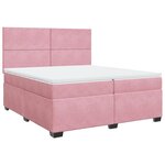 vidaXL Sommier à lattes de lit avec matelas Rose 200x200 cm Velours