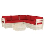 Salon de jardin meuble d'extérieur ensemble de mobilier palette 6 pièces avec coussins épicéa imprégné 02_0018448