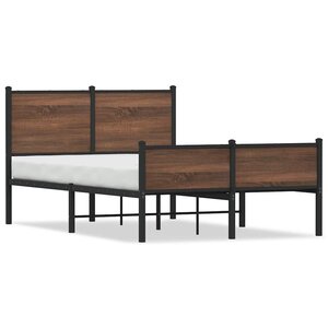 vidaXL Cadre de lit en métal sans matelas chêne marron 120x200 cm