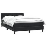 vidaXL Sommier à lattes de lit avec matelas noir 160x220 cm velours
