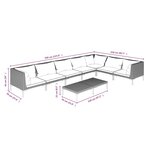 vidaXL Salon de jardin 8 Pièces avec coussins Résine tressée Gris foncé