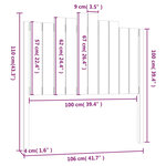 vidaXL Tête de lit Noir 106x4x110 cm Bois massif de pin