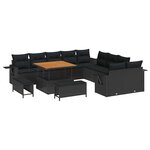 vidaXL Ensemble de canapé de jardin 13 Pièces Noir Poly rotin