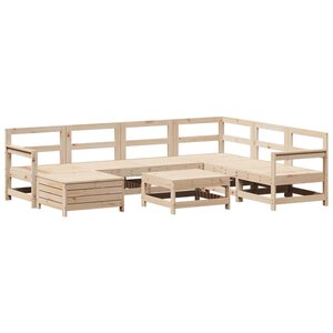 vidaXL Salon de jardin 8 Pièces bois de pin massif