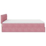 vidaXL Cadre de lit ottoman avec matelas rose 140x190 cm velours