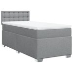 vidaXL Sommier à lattes de lit avec matelas gris clair 80x200 cm tissu