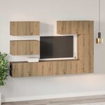 vidaXL Ensemble meuble TV 6 Pièces Chêne artisanal Bois d'ingénierie
