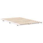 vidaXL Cadre de lit surélevé Blanc 135 x 190 cm Bois massif en pin