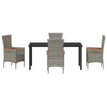 vidaXL Ensemble de salle à manger pour jardin 5 Pièces Gris Poly rotin