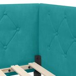 vidaXL Cadre de lit d'angle Turquoise 80 x 200 cm Velours