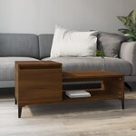 vidaXL Table basse Chêne marron 100x50x45 cm Bois d'ingénierie