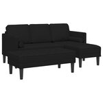 vidaXL Canapé 2 pièces avec coussins en tissu noir