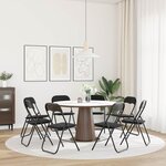 vidaXL Chaise pliante 8 Pièces Noir 48 x 44 x 78 cm Velours