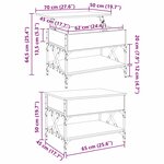 vidaXL Table basse Bois Ancien 70x50x50cm Bois d'ingénierie