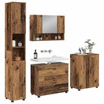 vidaXL Ensemble de mobilier de salle de bain 4 Pièces Bois Ancien