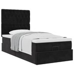vidaXL Cadre de lit ottoman avec matelas noir 80x200 cm velours