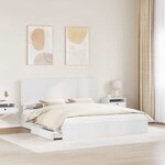 vidaXL Lit de Rangement Blanc 180 x 200 cm Bois d'ingénierie