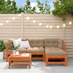 vidaXL Ensemble de salon de jardin 5 Pièces Brun cire Bois de pin massif