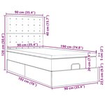 vidaXL Cadre de lit ottoman avec matelas noir 90x190 cm tissu