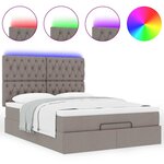 VidaXL Cadre de lit ottoman avec matelas taupe 140x200 cm tissu
