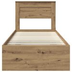 vidaXL Cadre de lit Chêne artisan 90 x 190 cm Bois de pin massif
