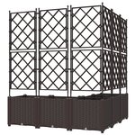 vidaXL Jardinier avec treillis 5 pièces Marron 120x120x143 cm