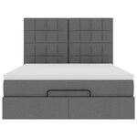 VidaXL Cadre de lit ottoman avec matelas gris foncé 140x200 cm tissu