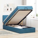 vidaXL Cadre de lit ottoman avec matelas bleu foncé 90x200 cm velours