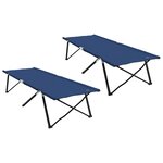 vidaXL Lits de soleil pliants avec sacs de transport 2 Pièces Bleu Tissu Oxford 600D