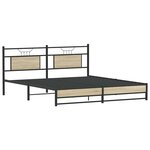 vidaXL Cadre de lit en métal sans matelas chêne sonoma 180x200 cm