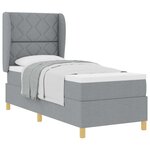 vidaXL Lit à ressorts avec matelas Gris clair 200 x 80 cm tissu