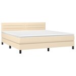 vidaXL Sommier à lattes de lit avec matelas Crème 180x200 cm Tissu