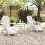 vidaXL Ensemble de Salon de Jardin 3 Pièces HDPE Blanc