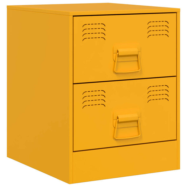 vidaXL Table de chevet jaune 34 5x39x44 cm acier