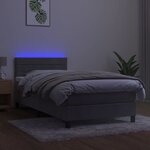 vidaXL Sommier à lattes de lit avec matelas LED Gris clair 100x200 cm