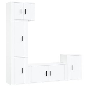 vidaXL Ensemble de meubles TV 5 Pièces Blanc Bois d'ingénierie