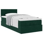 vidaXL Cadre de lit ottoman avec matelas vert foncé 90x200 cm velours