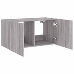 vidaXL Meuble TV mural avec lumières LED sonoma gris 80x35x41 cm