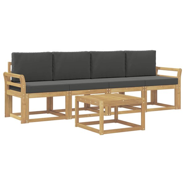 vidaXL Ensemble de canapés d'extérieur 5 pc Blanc et anthracite