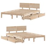 vidaXL Cadre de lit avec tiroirs sans matelas 120x200 cm