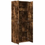 vidaXL Buffet haut chêne fumé 70x35x180 cm bois d'ingénierie